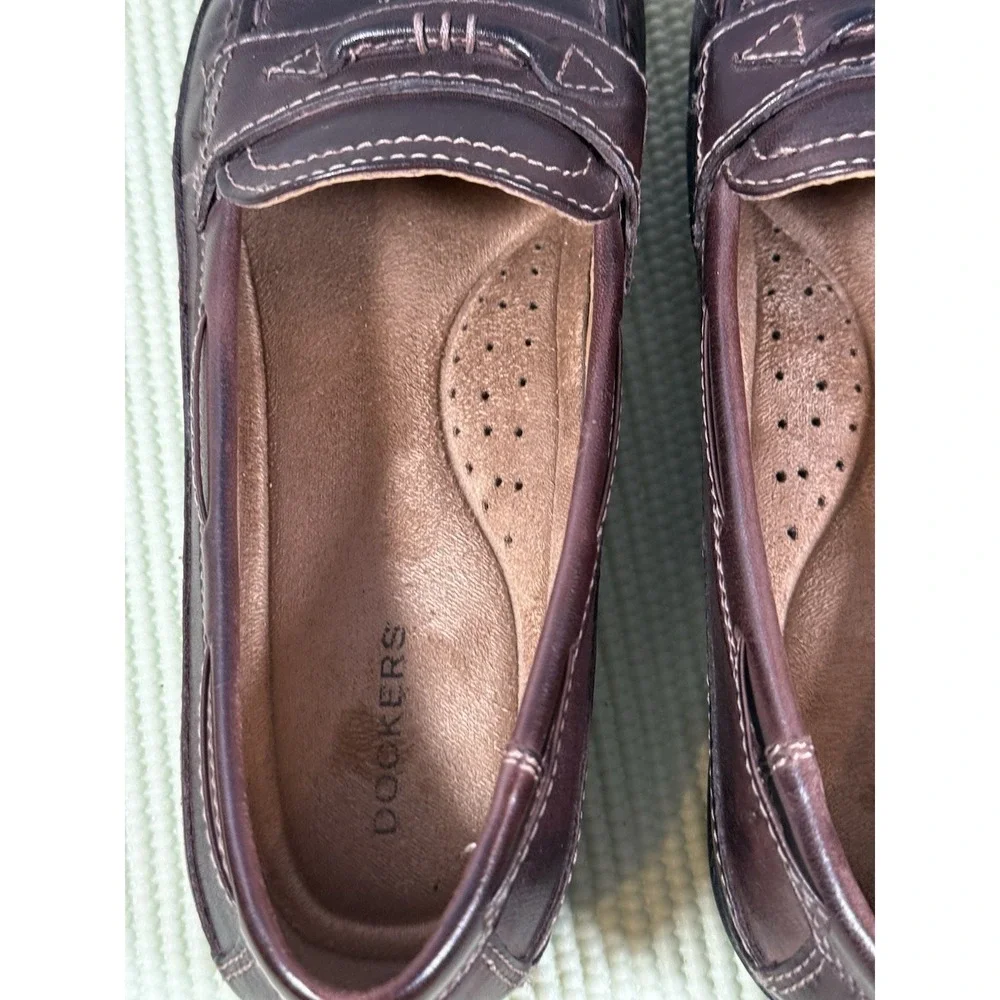 Dockers Men's Brown Leather Penny Loafers 8.5M Classic Comfy Preppy Work Dressy